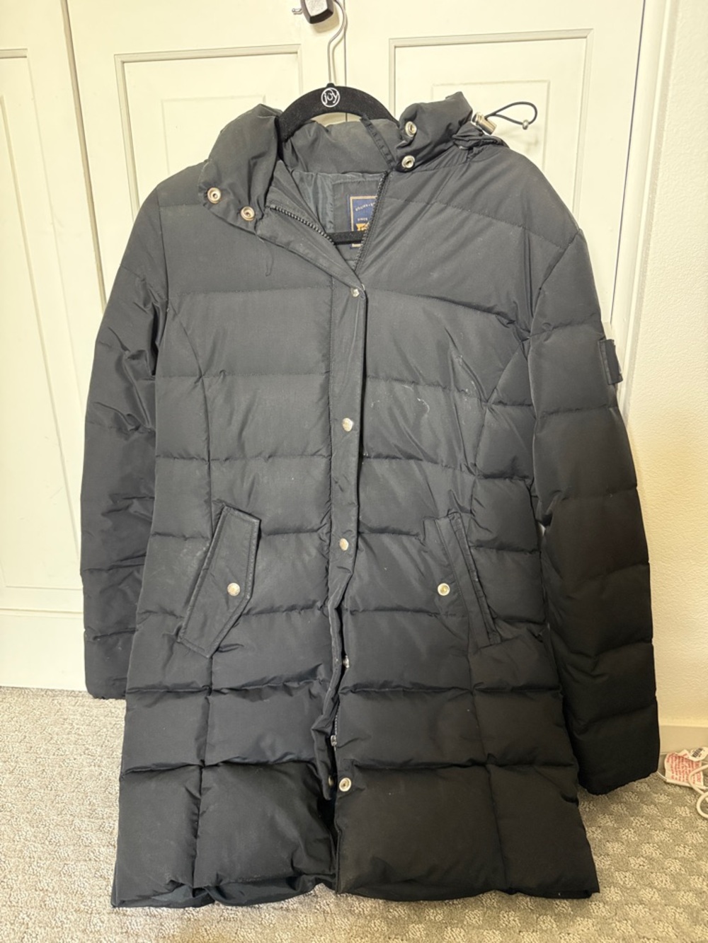 Penfield Long Black Puffer Coat with Hood